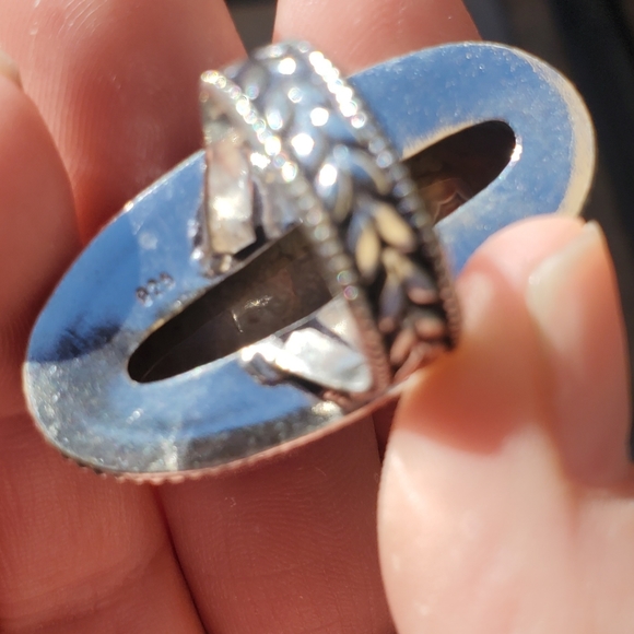 New Oversized Crazy Lace Agate 925 Silver Statement Ring. - Picture 4 of 15